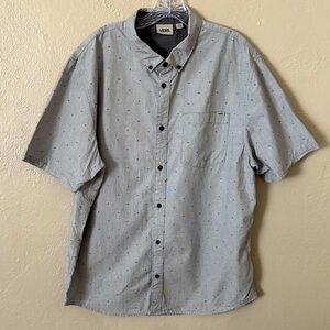 Vans Men’s Button Casual Down Short Sleeve Shirt XL Gray